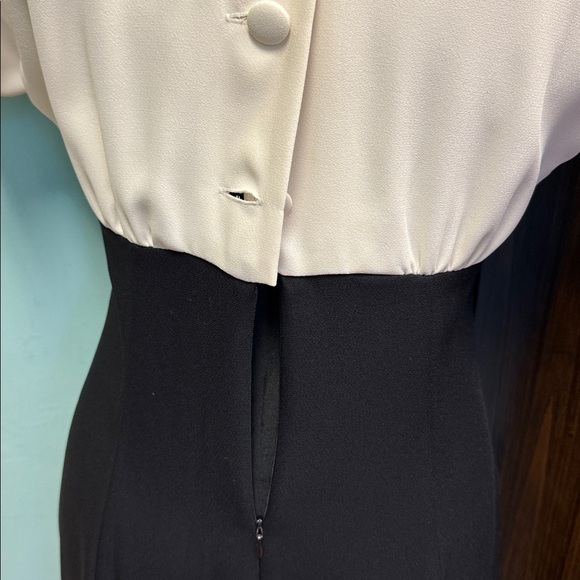 Chic Black and Cream Midi Dress - Picture 5 of 5